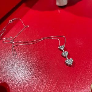 10 karat white gold and diamond necklace